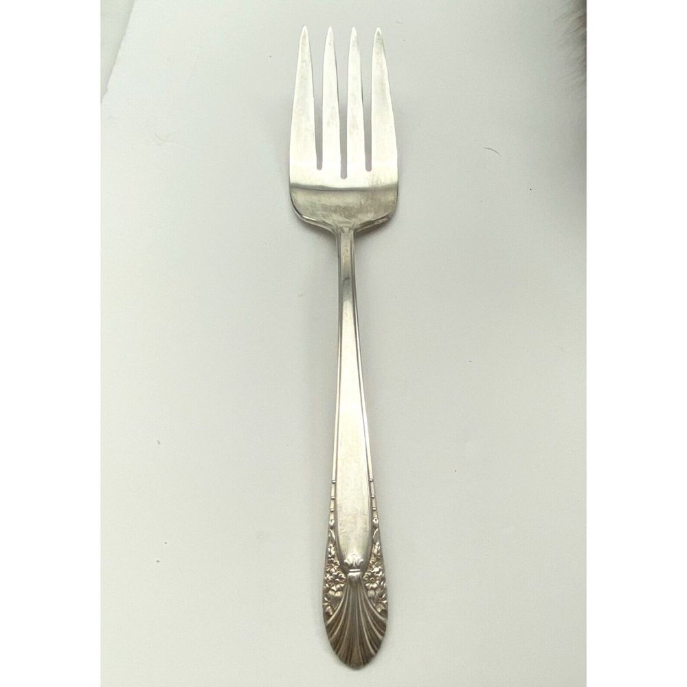 VTG International Silver Crown Radiance Cold Meat Serving Fork Silverplate 1939
